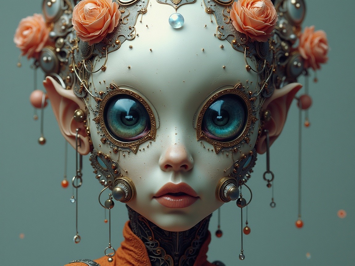 Fantastical Character with Steampunk and Fantasy Elements