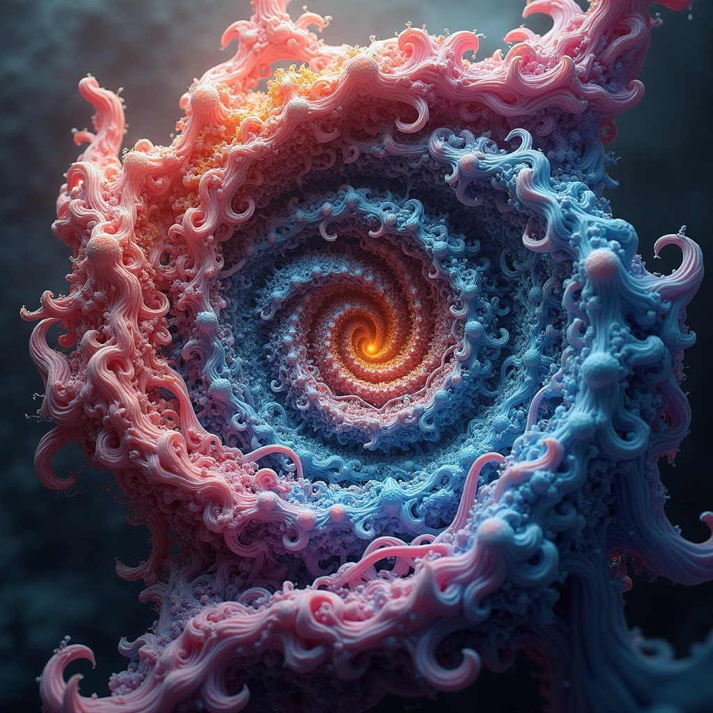 Intricate Spiral Formation in Pastel Hues