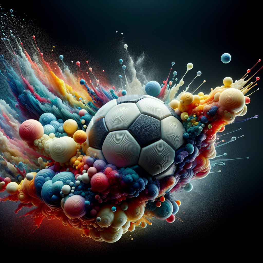 Vibrant Illustration of Soccer Ball with Colorful Splashes