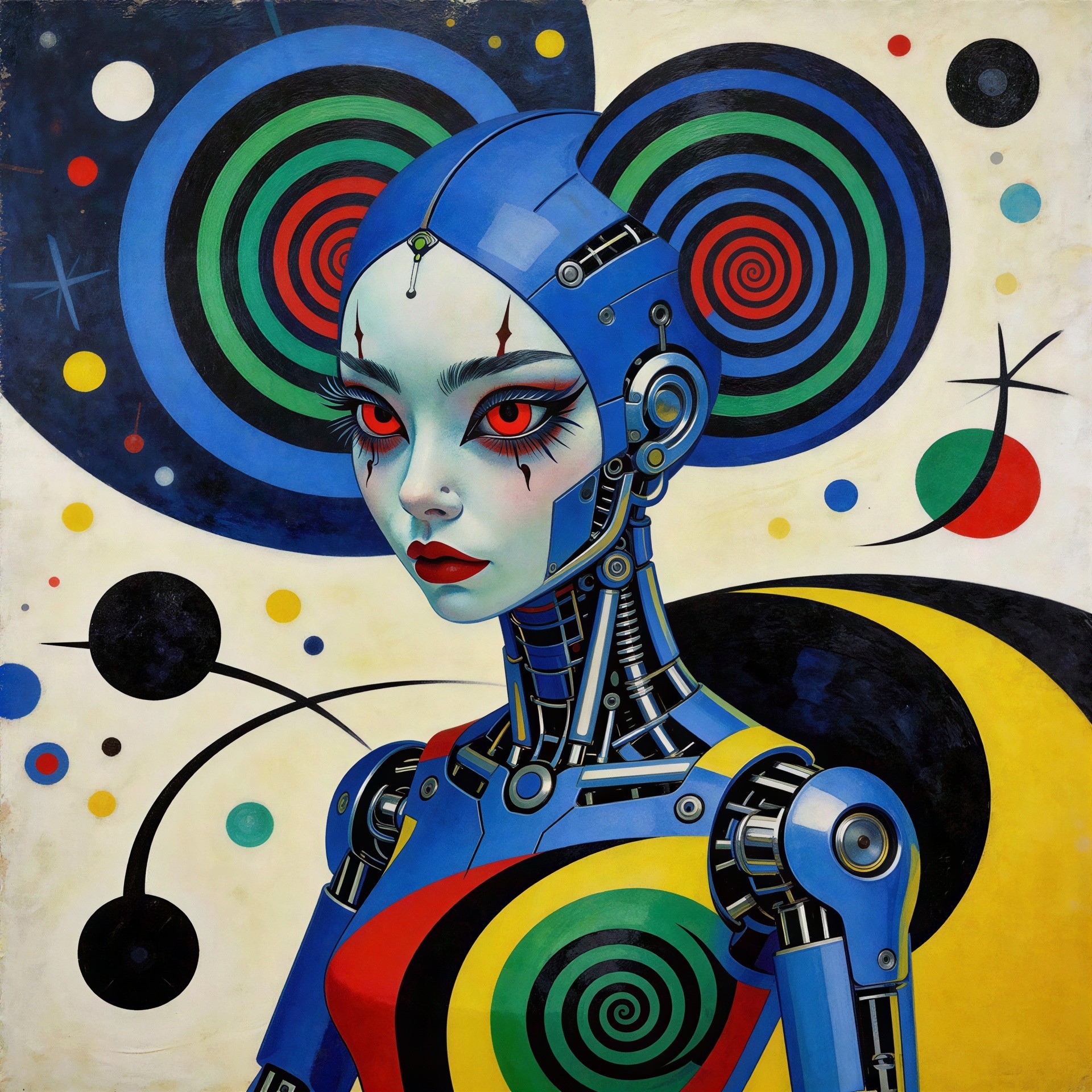 Detailed Digital Painting of a Female Cyborg Portrait