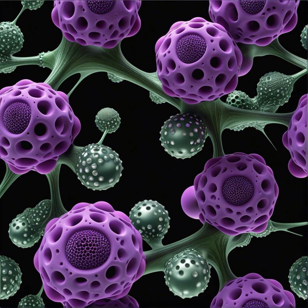 Close-Up of Colorful Microbiological Structures