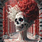 Winter Scene with Figure, Snowman, and Moonlight