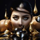 Headshot of Arab Woman with Unique Accessories and Background