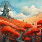 Classic Windmill in a Field of Red Poppies