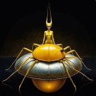 Vibrant Insect with Colorful Wings Among Flowers