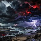 Hyperrealistic Alien Landscape at Dusk and Dawn