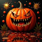 Whimsical Jack-o’-lantern in a Cosmic Landscape