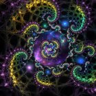 Steampunk Fractal Spiral with Clockwork Mechanism Details