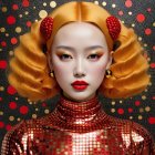 Surreal Female Figure with Melting Golden Hair