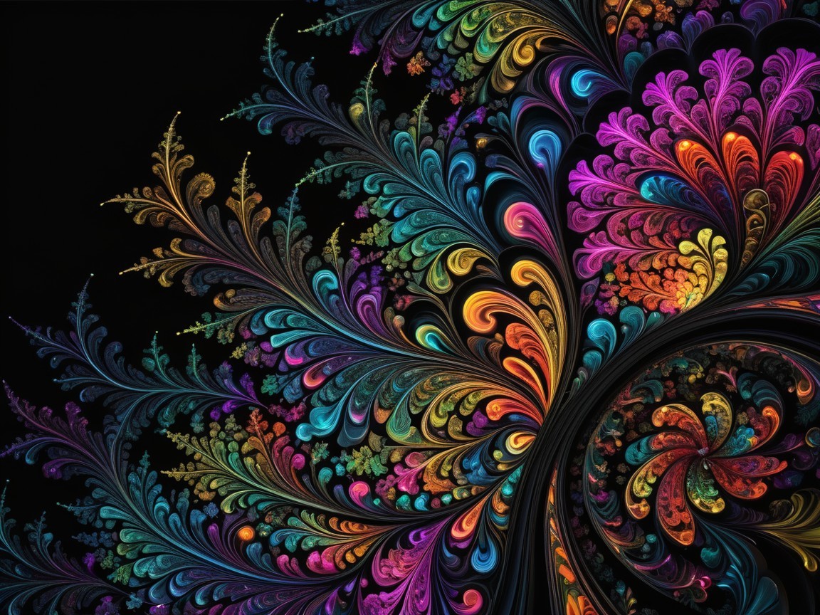 Colorful Fractal Design with Swirling Patterns