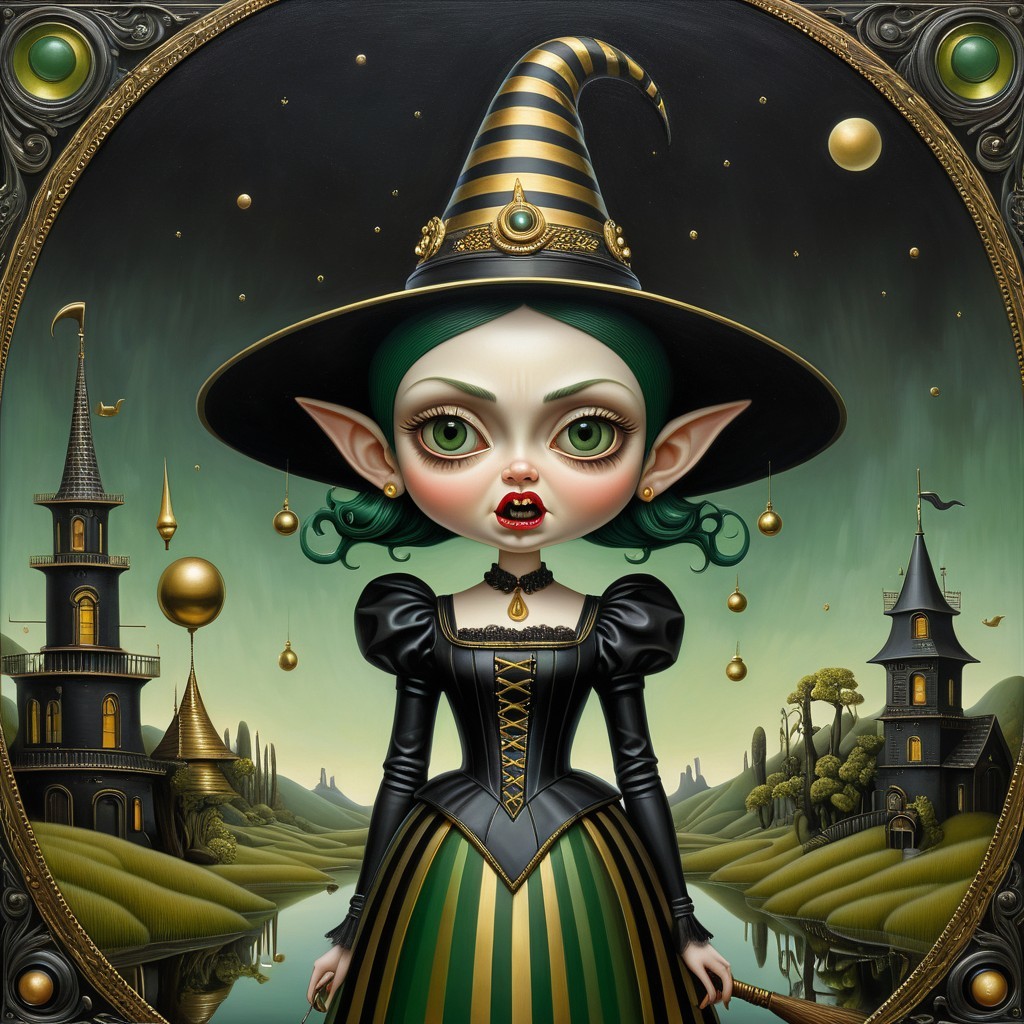 Whimsical Character in Enchanted Landscape Setting