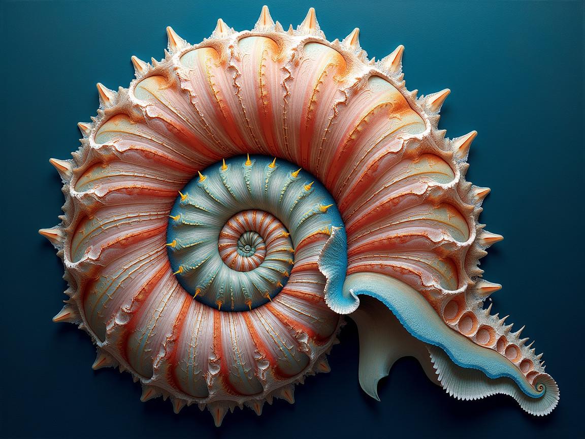 Intricate Shell Design with Soft Gradients and Textures