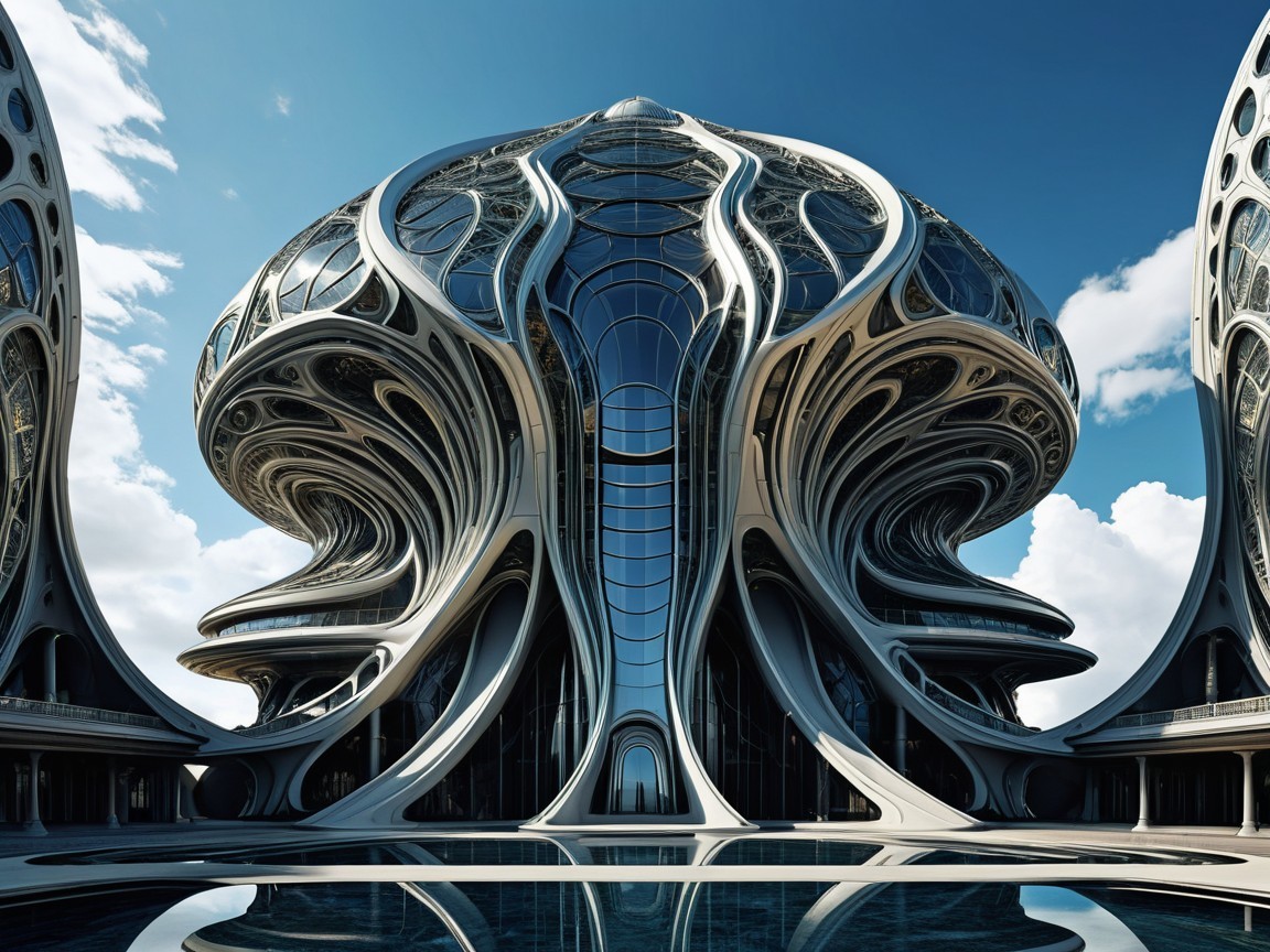 Futuristic Architectural Design with Organic Curves