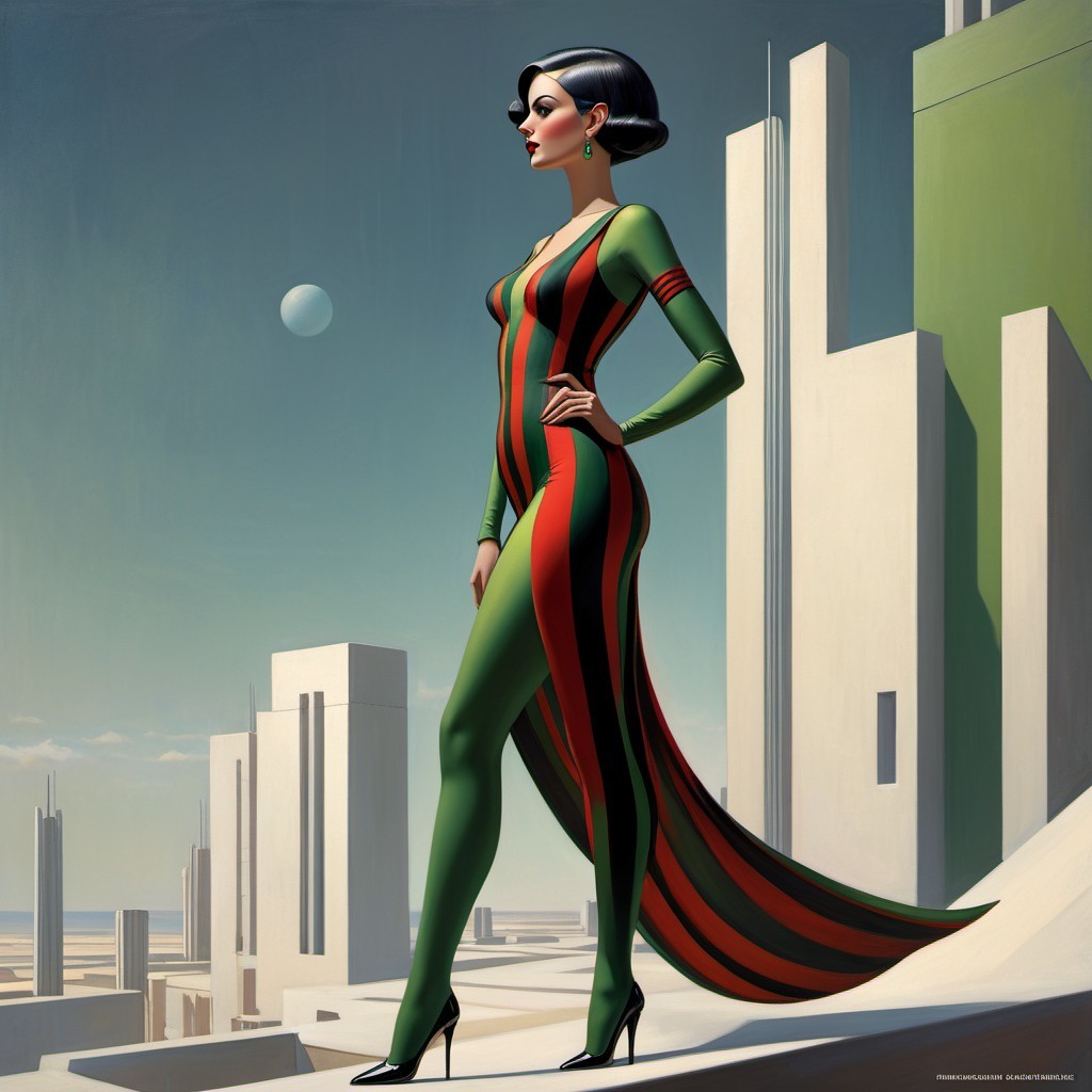 Futuristic Rooftop Scene with Striking Fashion Elements