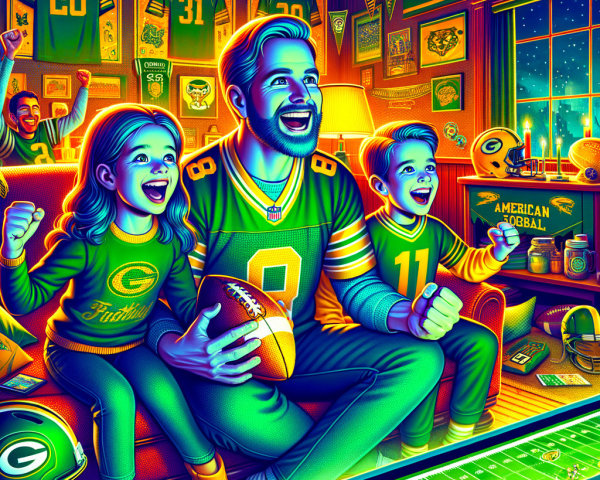 Cheerful Family Football Viewing in Cozy Living Room