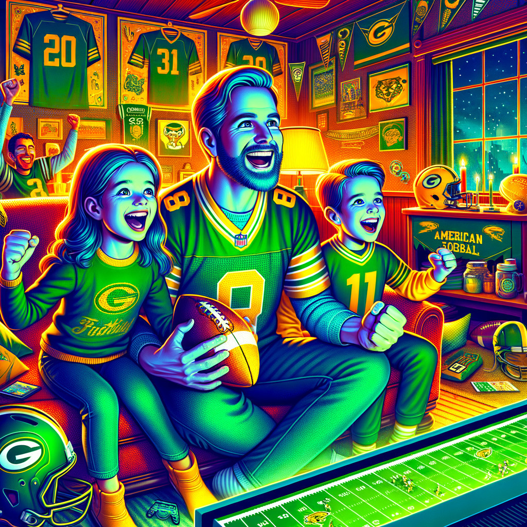 Cheerful Family Football Viewing in Cozy Living Room