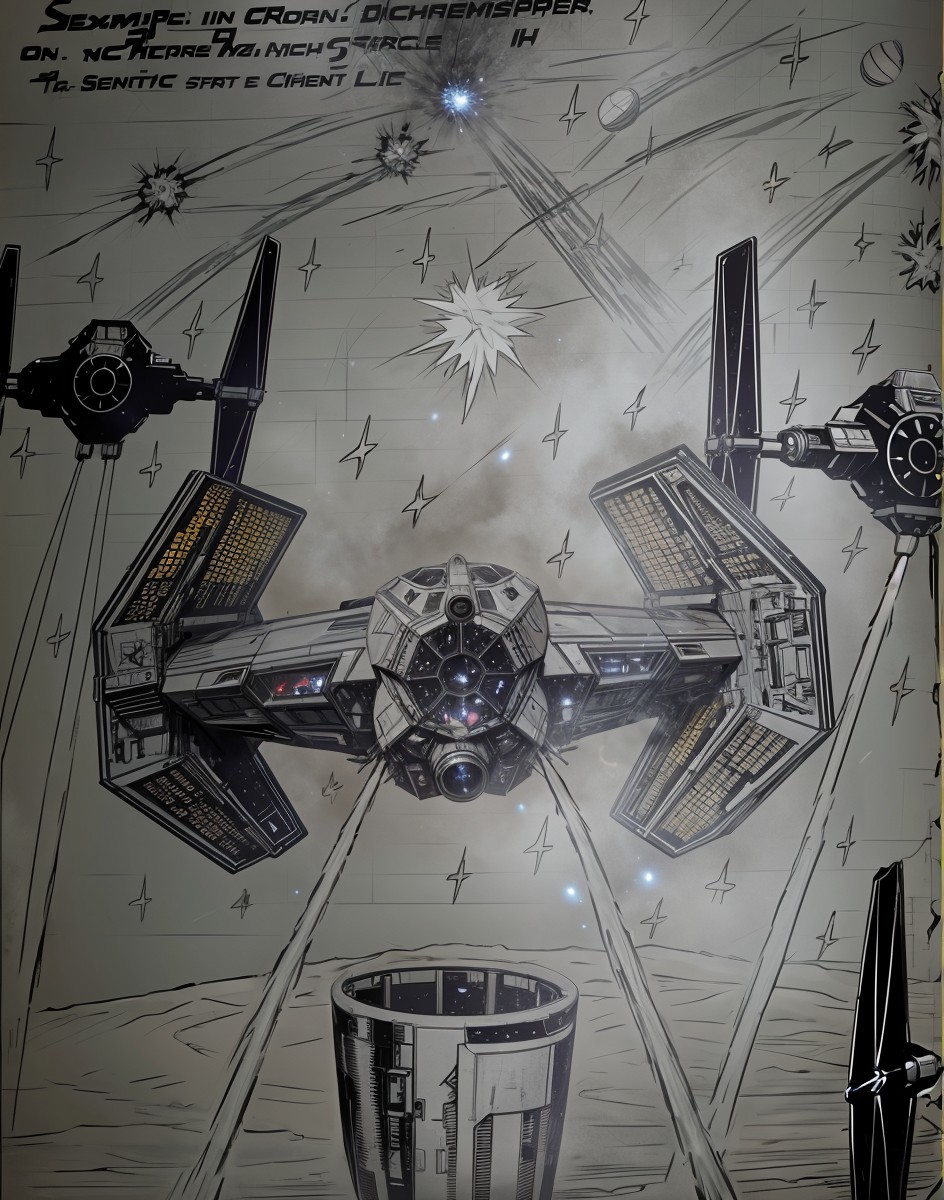 Sleek Spacecraft in a Detailed Sci-Fi Scene