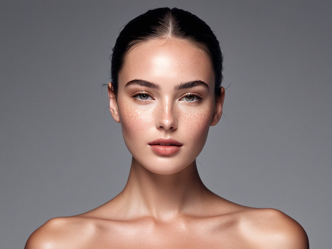 Close-Up Portrait of a Young Woman with Freckles
