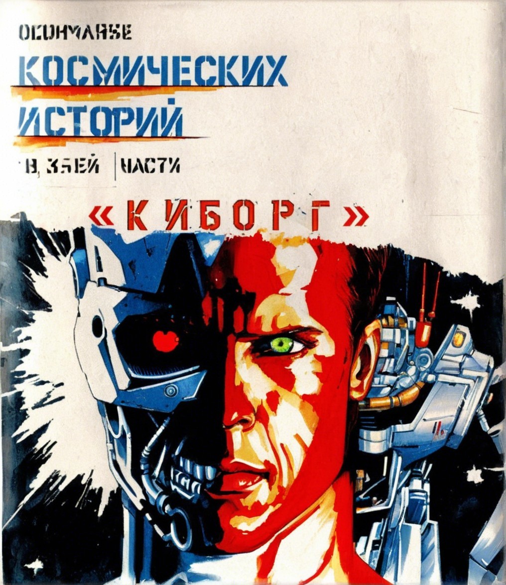 Graphic Design of Sci-Fi Humanoid with Cybernetics