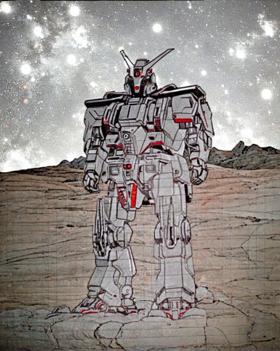 Robot Sentinel in a Starry Expanse