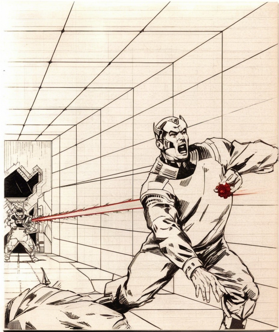 Dynamic Action Scene in a Futuristic Setting