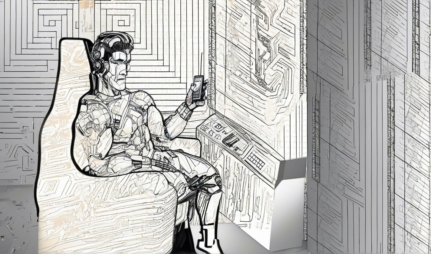Futuristic Humanoid in Minimalist Tech Environment