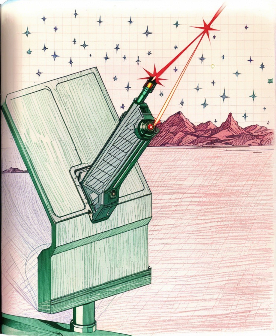 Futuristic Telescope Observing Starry Sky with Lasers