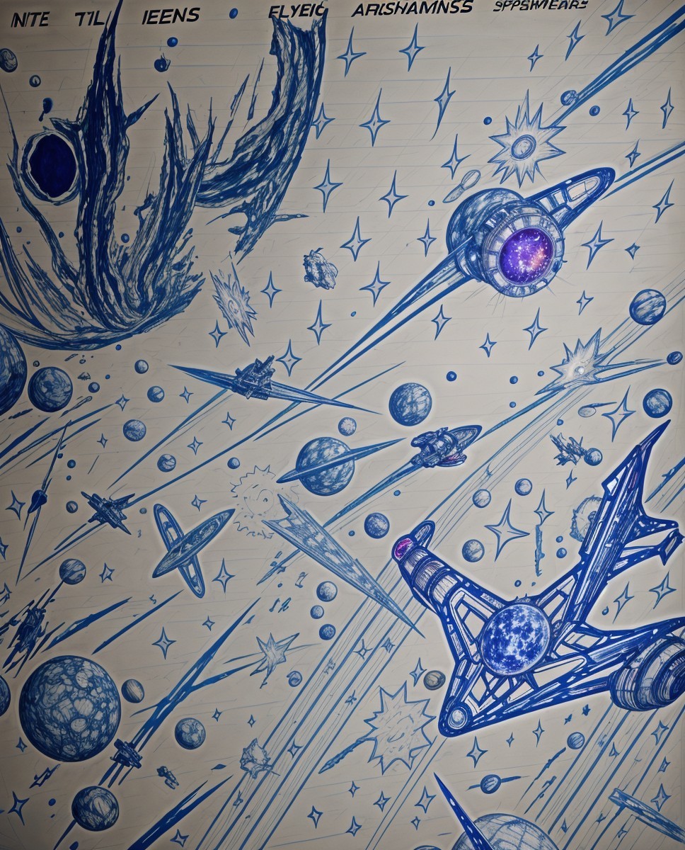 Vibrant Space Scene with Galaxies and Planets