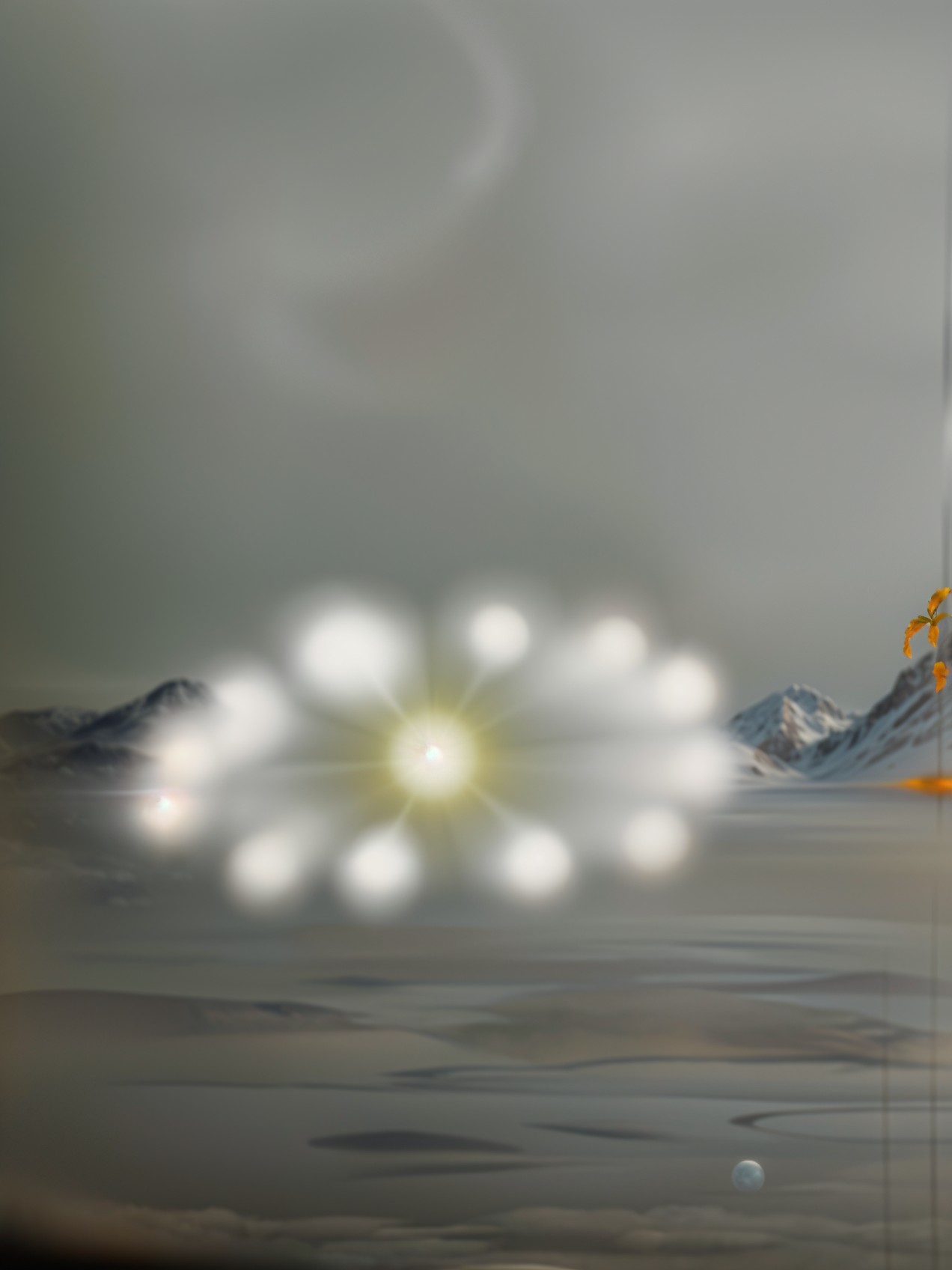 Ethereal Landscape with Mist and Soft Lights