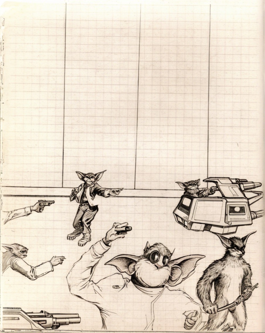 Whimsical Creatures in Dynamic Adventure Scene