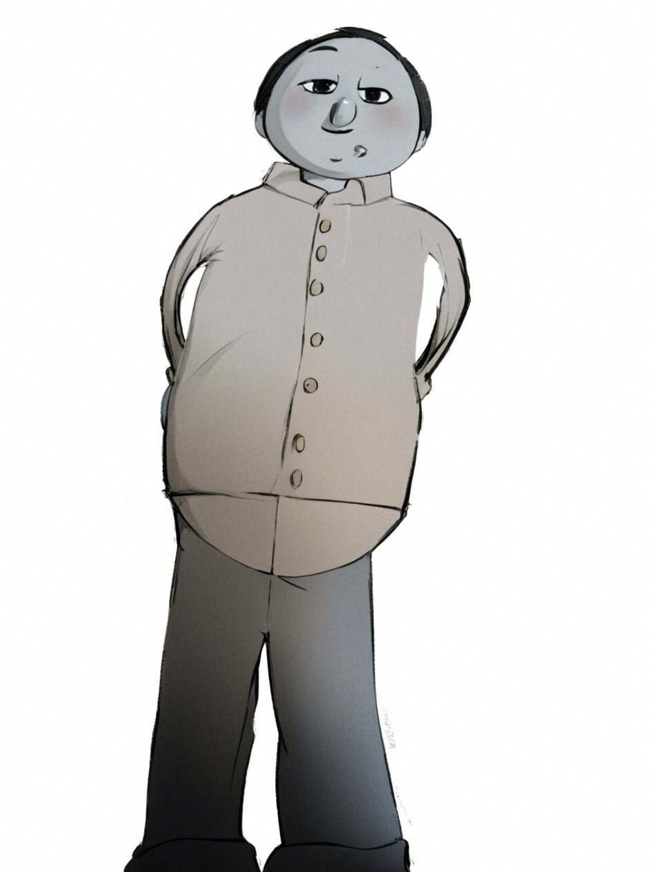 Cartoon Character Description with Simple Style Elements
