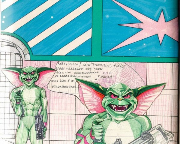 Vibrant Comic Page with Humanoid Character and Sci-Fi Elements