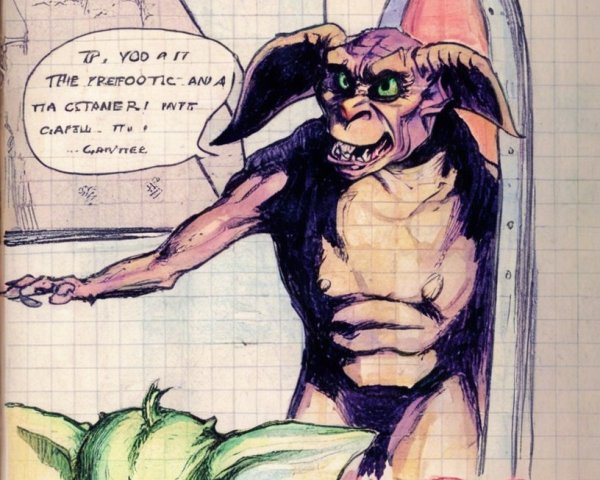Muscular Goblin Confronts Smaller Goblins in Comic Scene