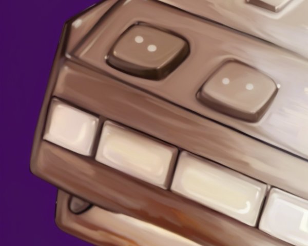 Close-Up of Vintage Gaming Console on Purple Background