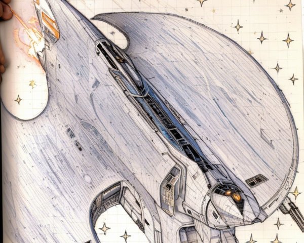 Futuristic Manta Ray-Inspired Spacecraft Design