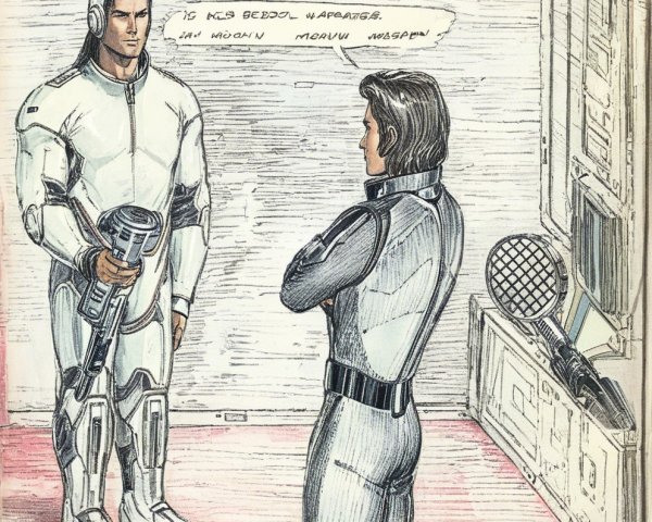 Futuristic Characters in High-Tech Environment