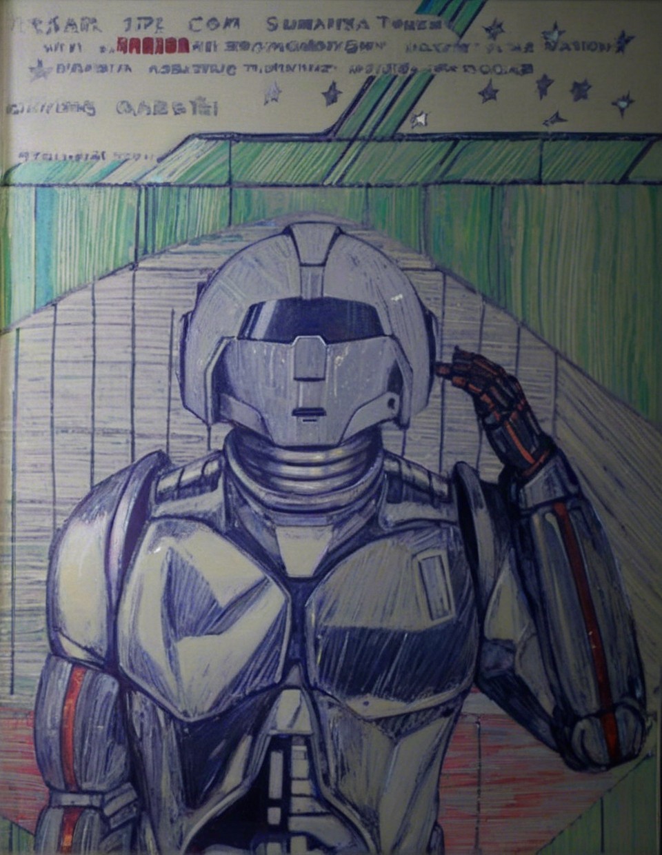 Futuristic humanoid robot in advanced tech setting