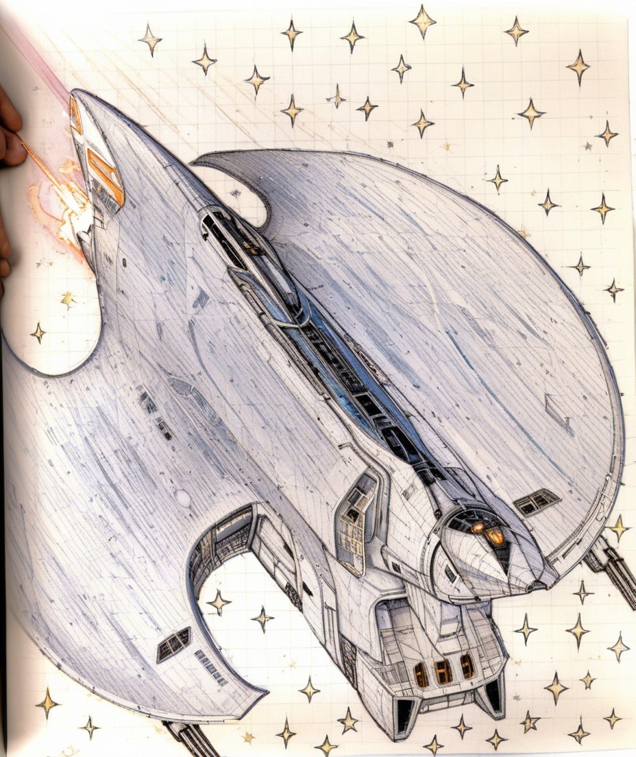 Futuristic Manta Ray-Inspired Spacecraft Design