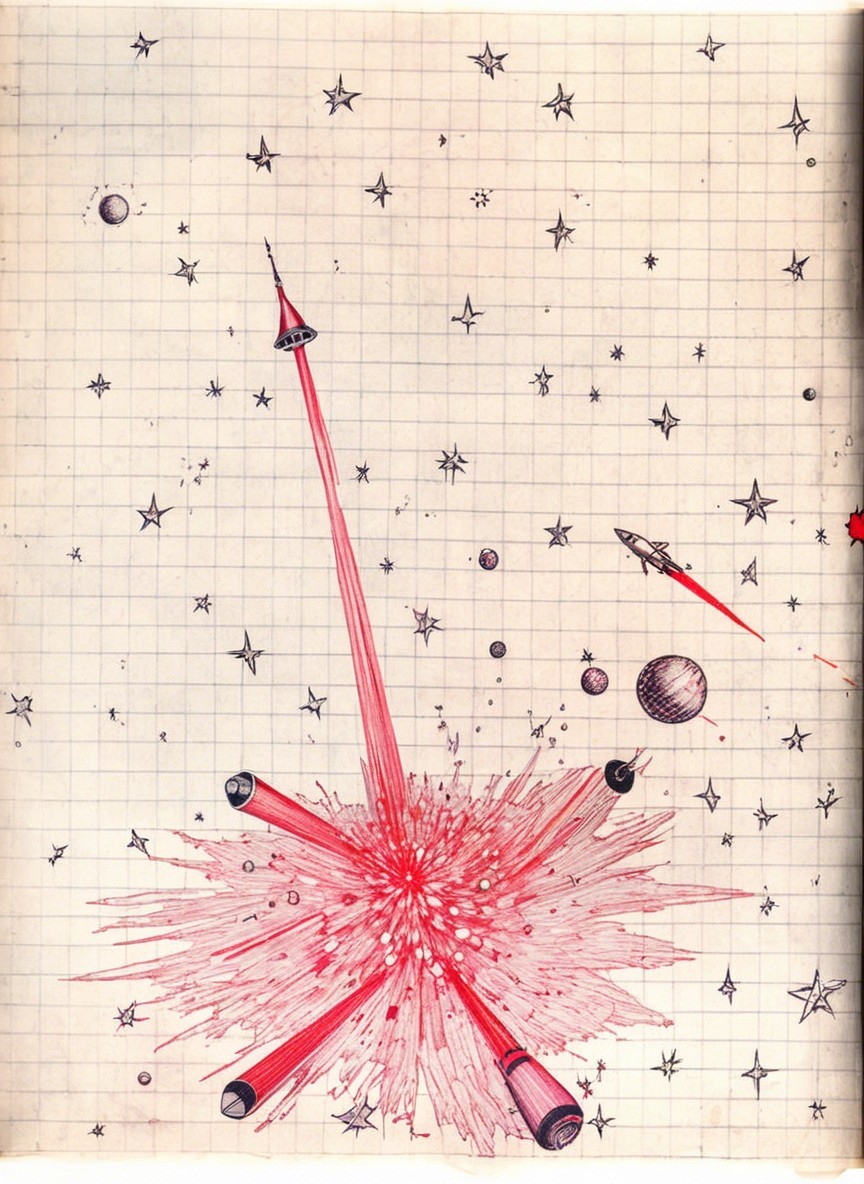 Dynamic Cosmic Scene with Stars and Planets