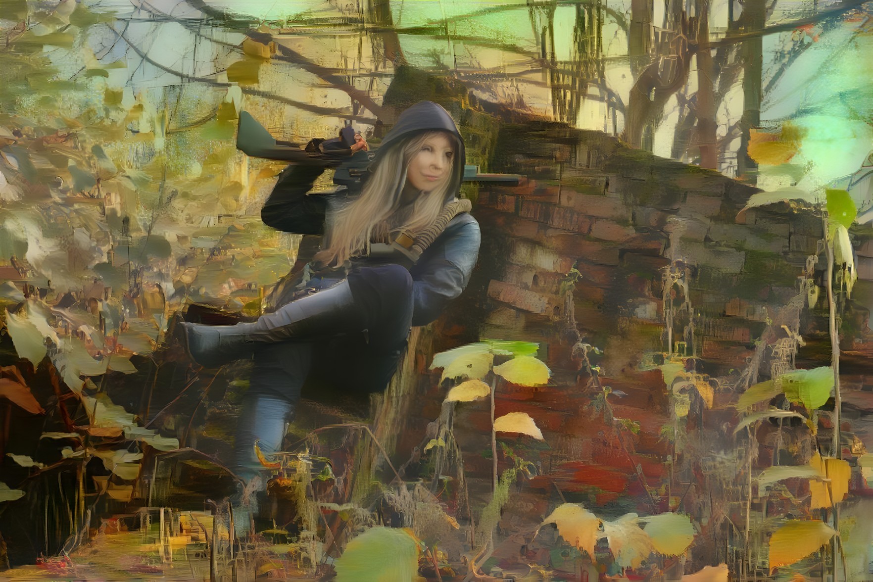 Tactical Figure in Autumnal Natural Setting