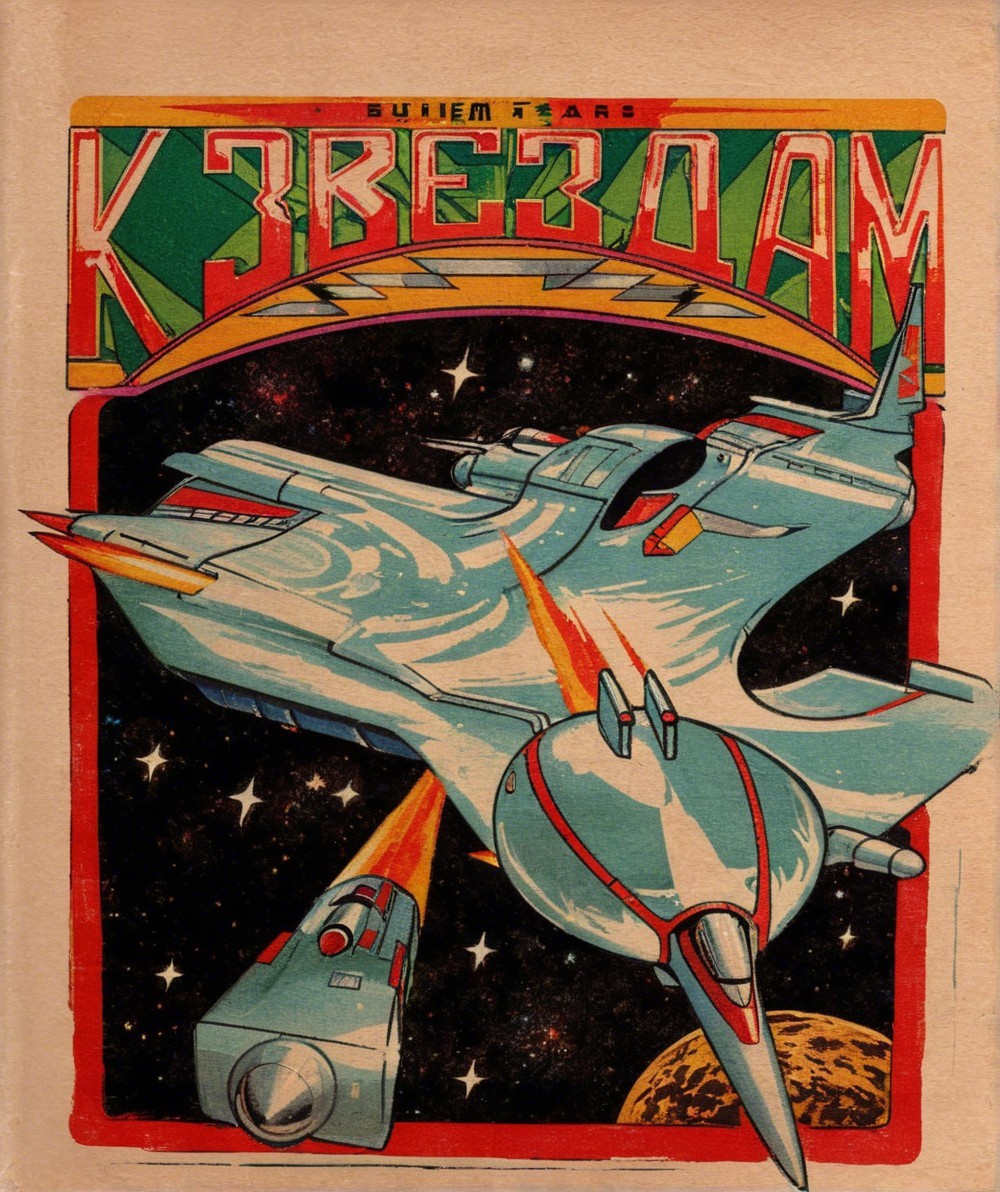Colorful Vintage Comic Book Cover Featuring Spacecraft