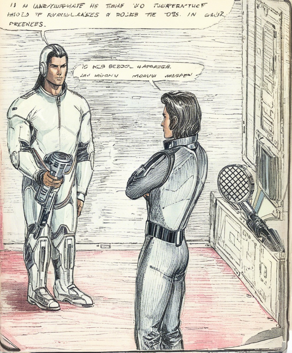 Futuristic Characters in High-Tech Environment
