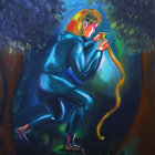 Portrait of an Elf in a Mystical Forest Setting