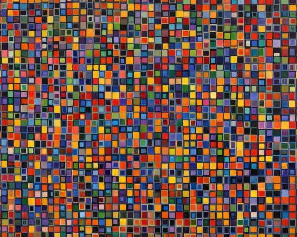 Vibrant Mosaic Pattern of Colorful Small Squares