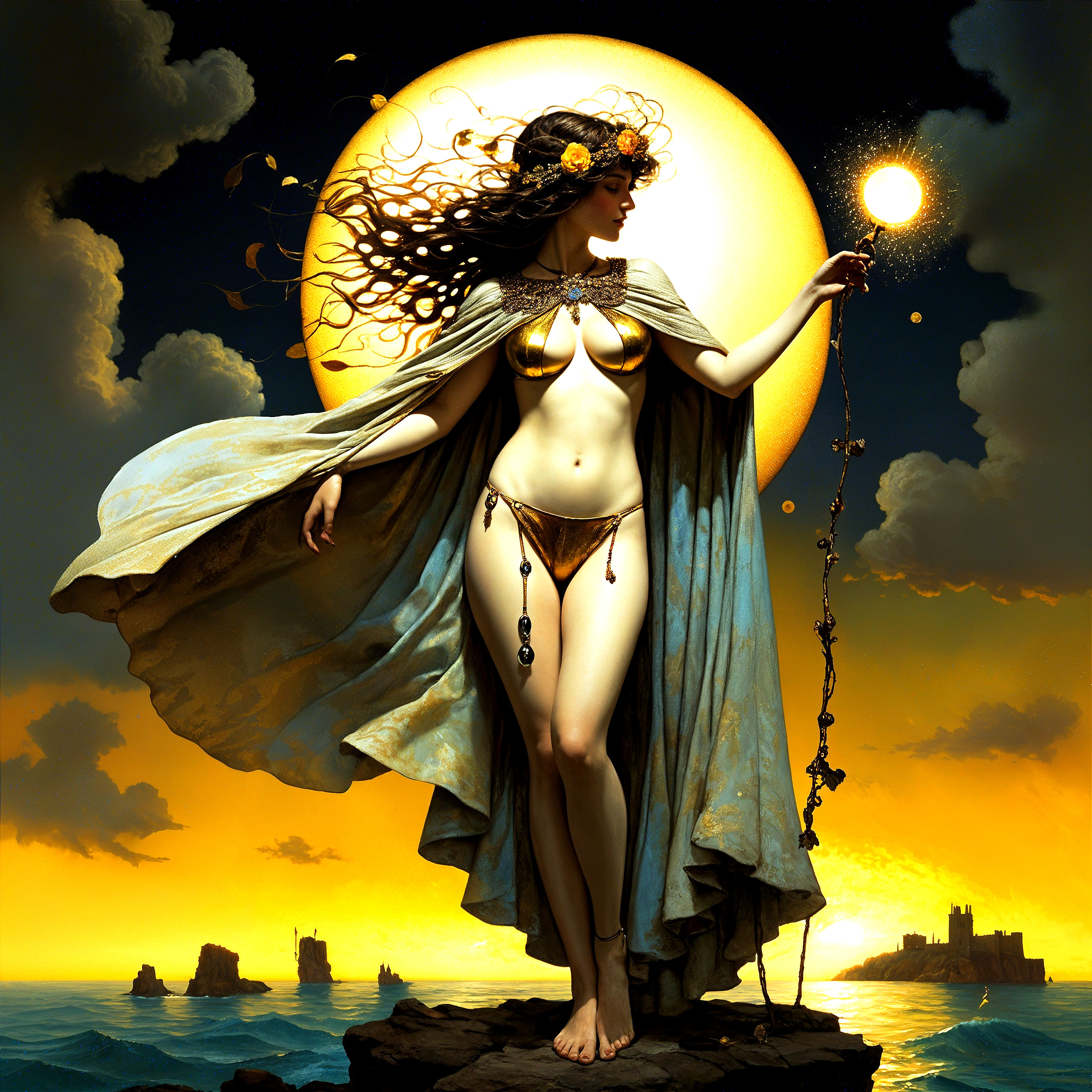 Ethereal Beauty Against the Golden Sun