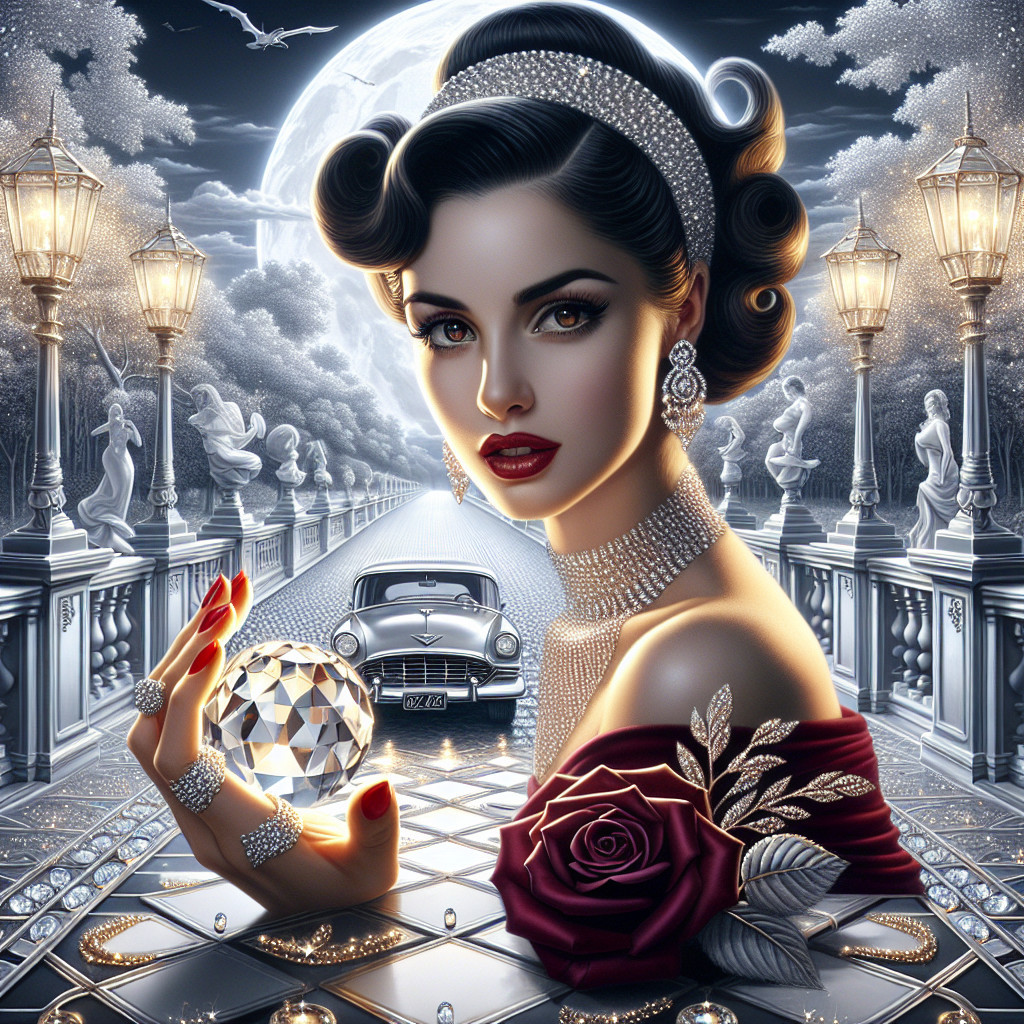 Glamorous Woman in Vintage Elegance with Jewelry