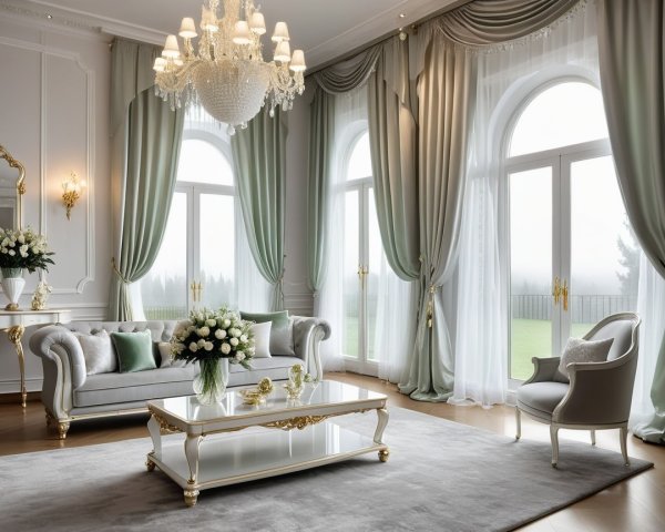 Luxurious Living Room with Elegant Decor Elements