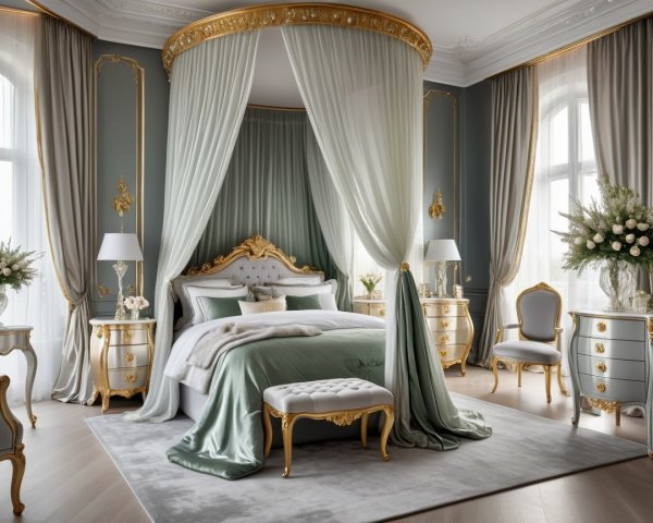 Elegant Luxurious Room with Four-Poster Bed Design