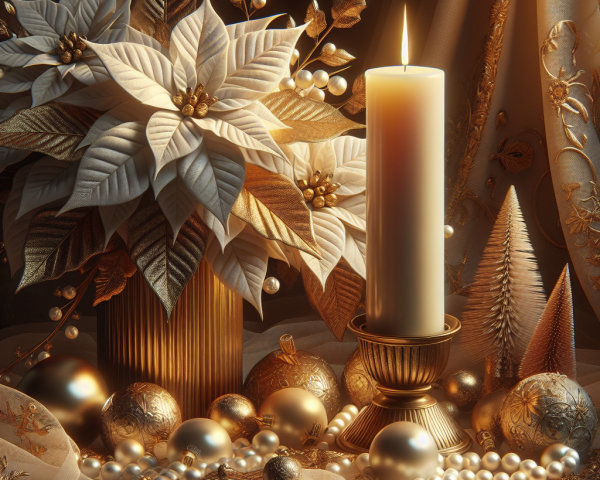Luxurious Holiday Table Setting with Gold Accents