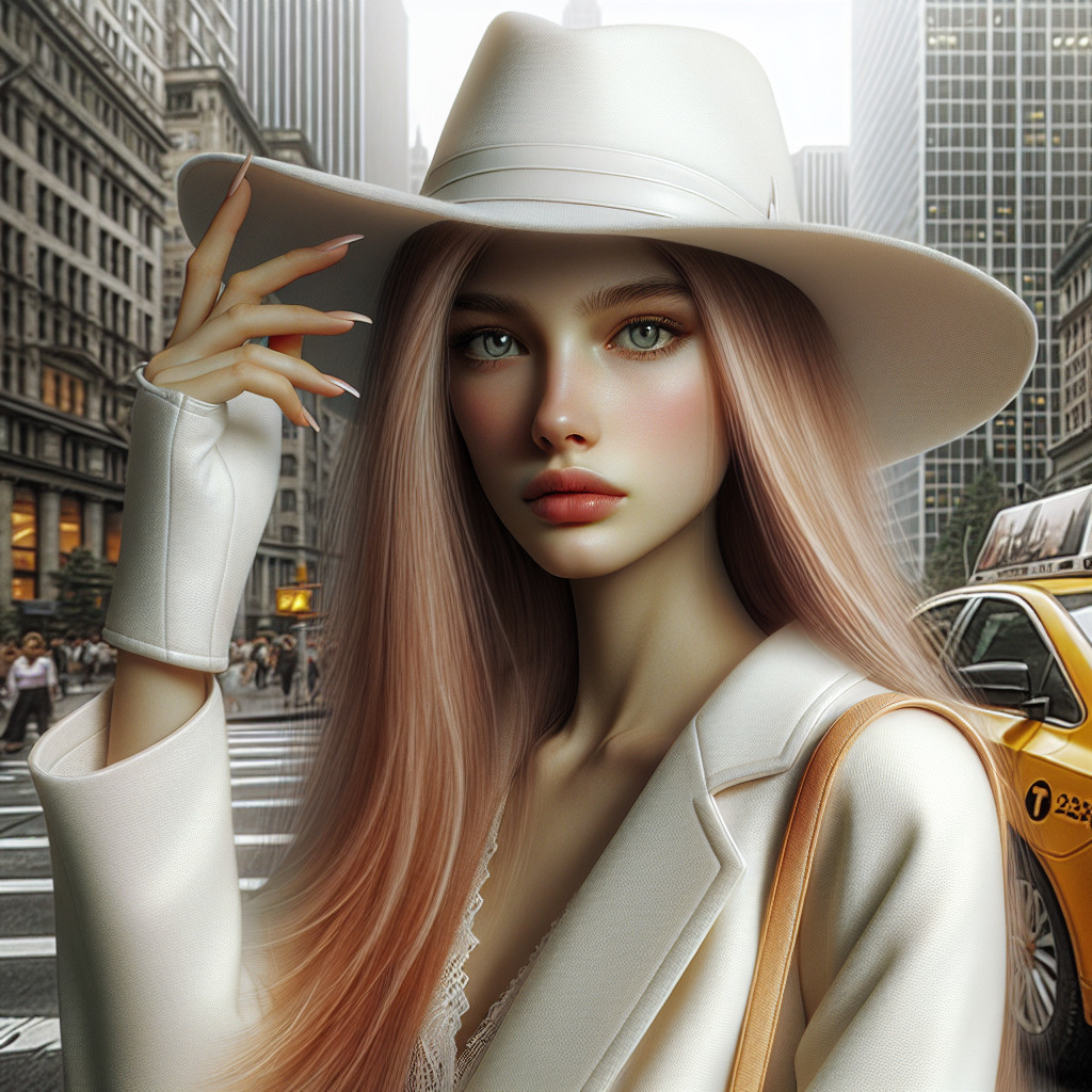 Fashionable Young Woman in Urban City Setting
